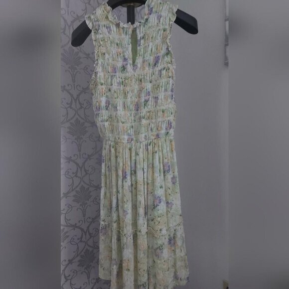 Cottagecore Prairie Dex Floral Smocked Dress Sz Small Garden Romantic Soft Girl - Picture 2 of 7